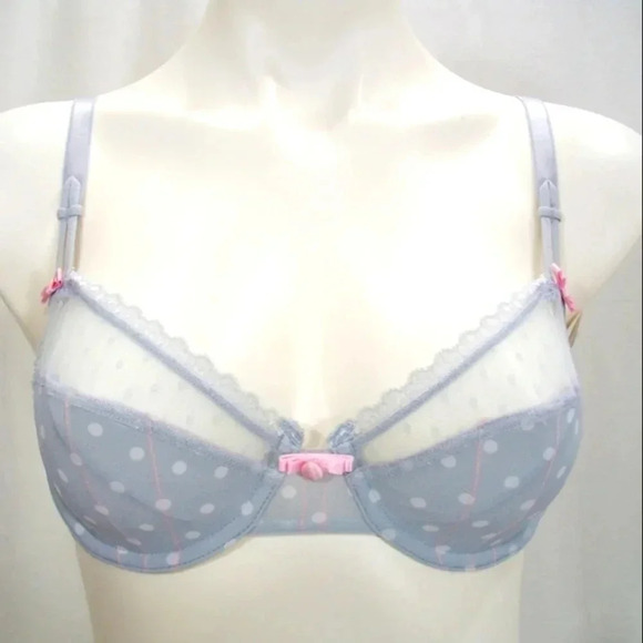 32DDD Felina 110789 Marielle Full Busted UW Bra Gray Dot NWT - Picture 1 of 13